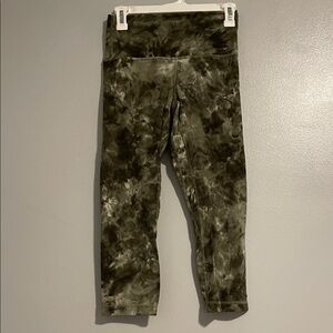 Lululemon Athletica Olive Tie-Dye Leggings